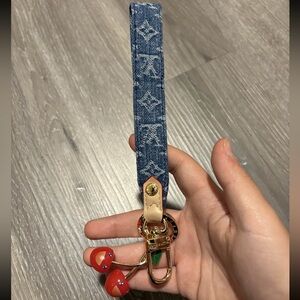 Louis Vuitton x Takashi Murakami Blue Denim Keychain